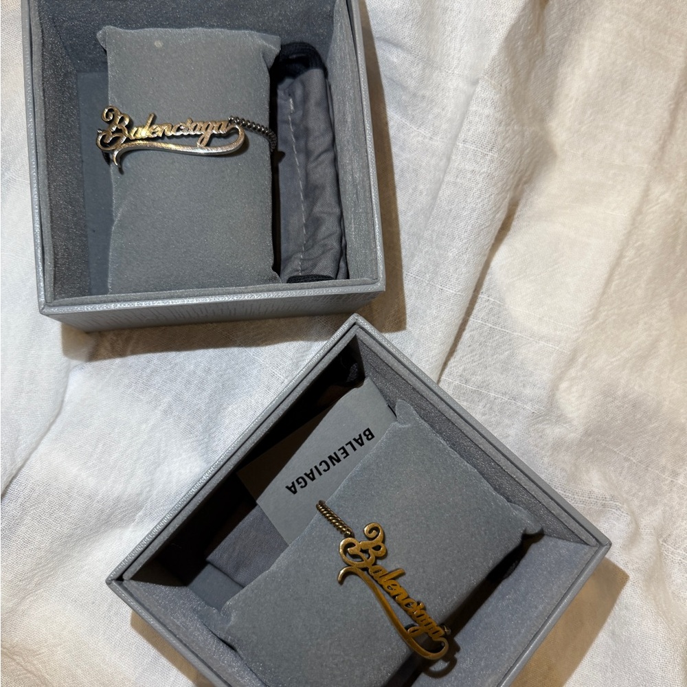 Authentic Balenziaga Metallic Logo Bracelet